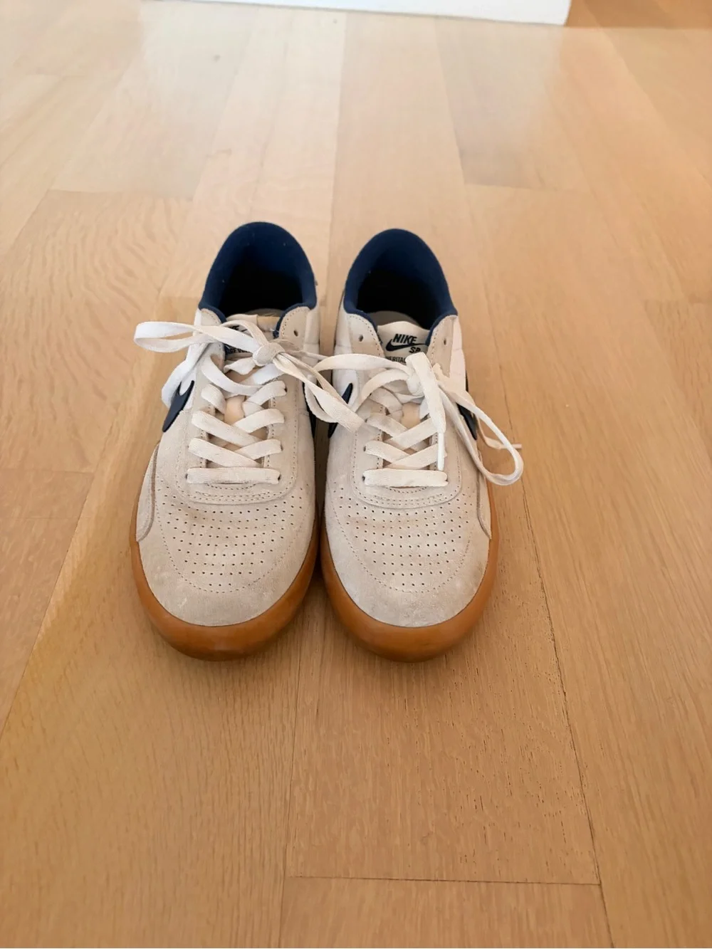 Nike SB Heritage Sneakers with Navy Swoosh and Gum Sole